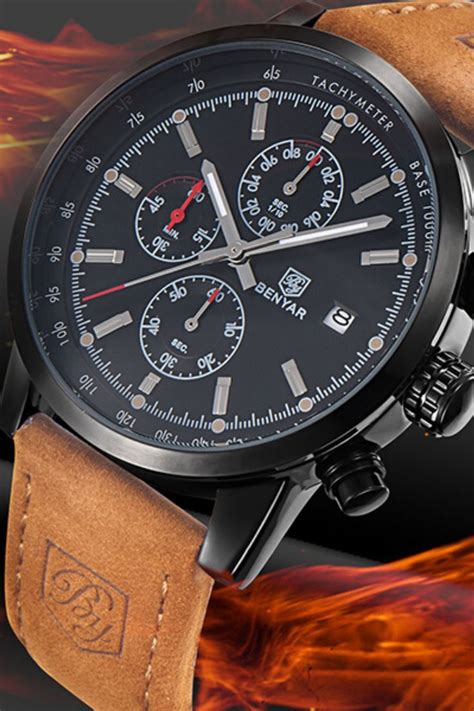 Grandio Leather Chronograph Watch Bringwish