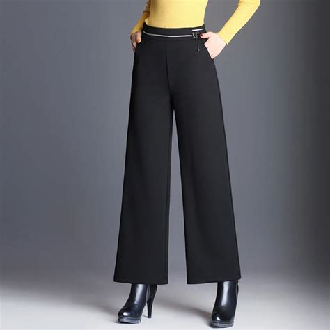 office wide leg pants women autumn formal black womens formal trousers high waist pantacourt