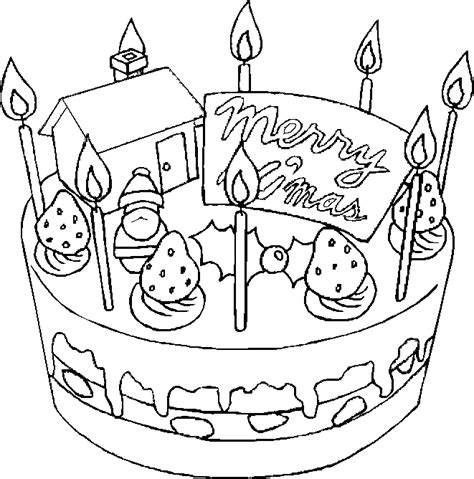 christmas cake coloring pages