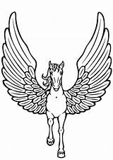 Coloring Pegasus Pages Kids Fantasy Wings Source sketch template