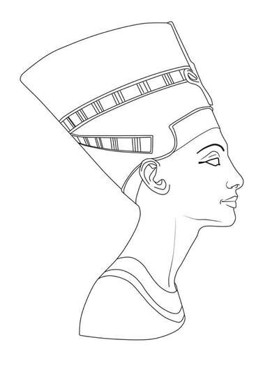 queen nefertiti drawings sketch coloring page