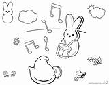 Peeps Coloring Pages Playing Music Printable Getcolorings Print Color sketch template