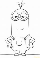 Pages Minion Kevin Coloring Cartoons sketch template