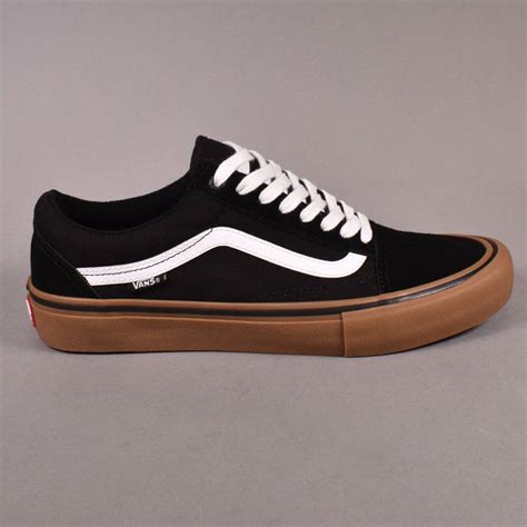Vans Old Skool Pro Skate Shoes Black White Medium Gum Skate Shoes