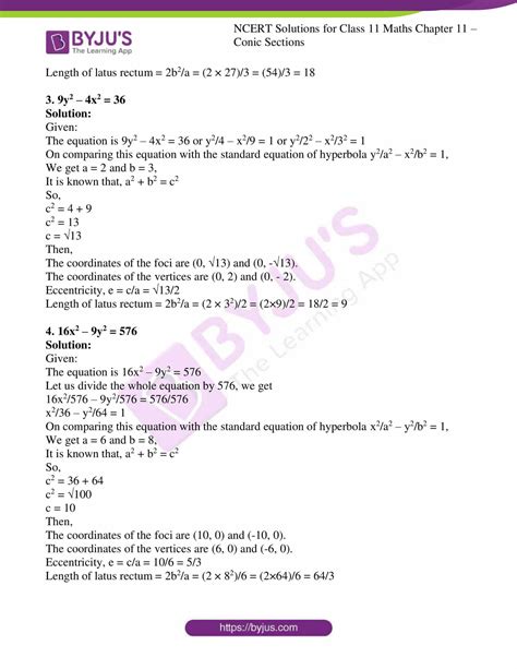 ncert solutions  class  maths chapter  conic sections