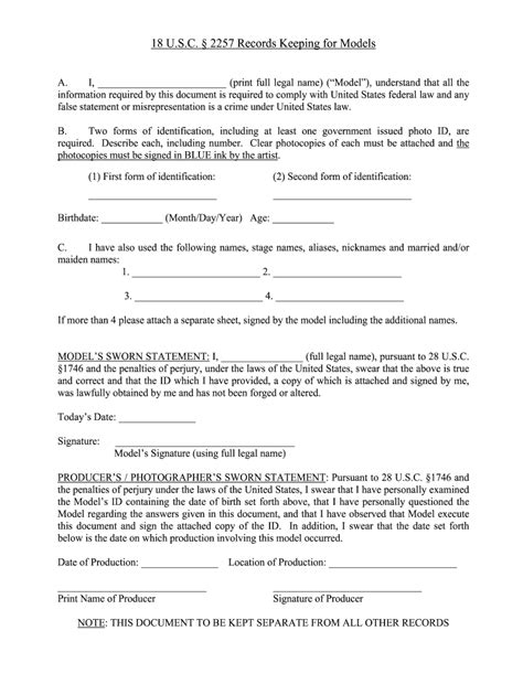 2257 model release form fill out and sign printable pdf template