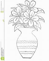 Vase Drawing Flower Flowers Pot Easy Sketch Simple Drawings Coloring Kids Draw Rose Vases Bucket Line Plant Sketches Leaf Pencil sketch template