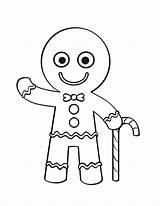 Gingerbread Coloring Pages Man Candy Cane Christmas Printable Line Drawing House Cookie Color Coloring4free Men Male Getcolorings Kids Getdrawings Ginger sketch template
