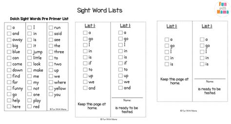 kindergarten sight words worksheets fun  mama