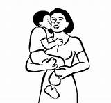 Beso Maternal Materno Bacio Beijo Baiser Maternel Pintar Mamma Acolore Coloritou sketch template