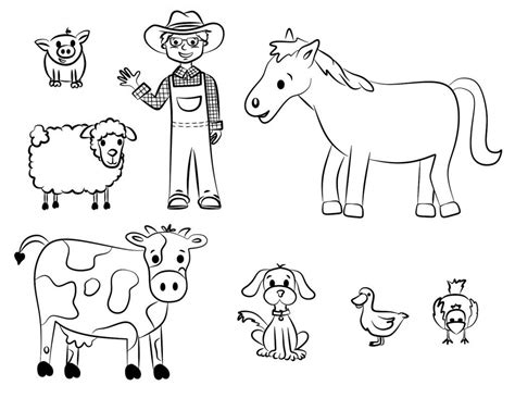 printable farm animal coloring pages  kids farm animal