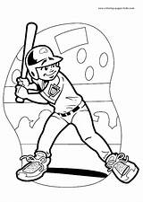 Coloring Pages Sports Baseball Color Printable Sheets Kids Found sketch template