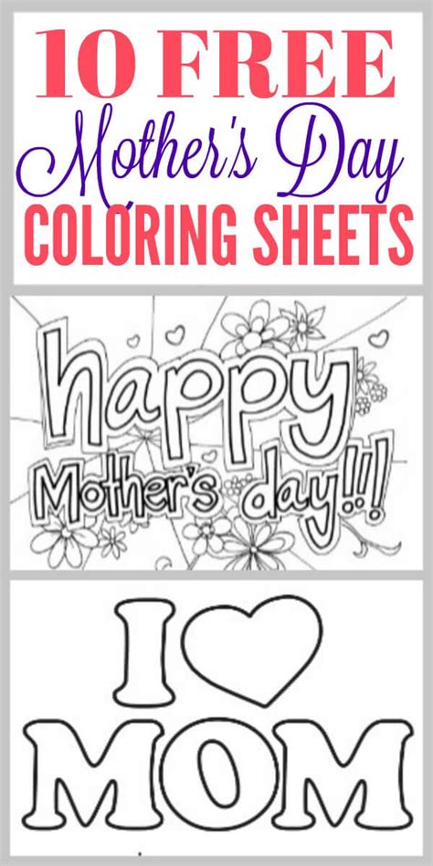 mothers day printable sheets