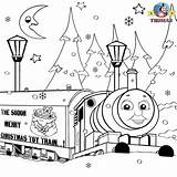 Thomas Christmas Pages Colouring Tank Train Engine Games Printable Friends Kids Color Print Percy Book Winter Toy Vintage Toys sketch template