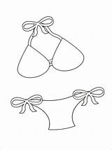 Bikini Coloring Clipart Imprimer Dessin Coloriage Pages Kleurplaat Biquini Kleurplaten Bikinis Colouring Printable Summer 750px 51kb Template sketch template