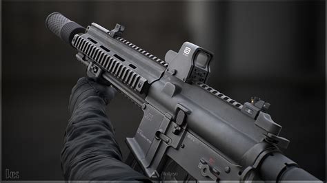 artstation assault rifle khmm hk  attachments