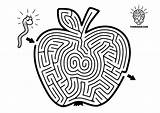Maze Apple Mazes Printable Kids Eve Adam Craft Choose Board Fun Worm sketch template