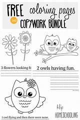 Coloring Pages Owl Printable Copywork Bundle Homeschool Curriculum Ultimate List Homeschooling Hip sketch template