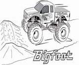 Monster Truck Coloring Pages Printable Jam Digger Grave Bigfoot Book sketch template