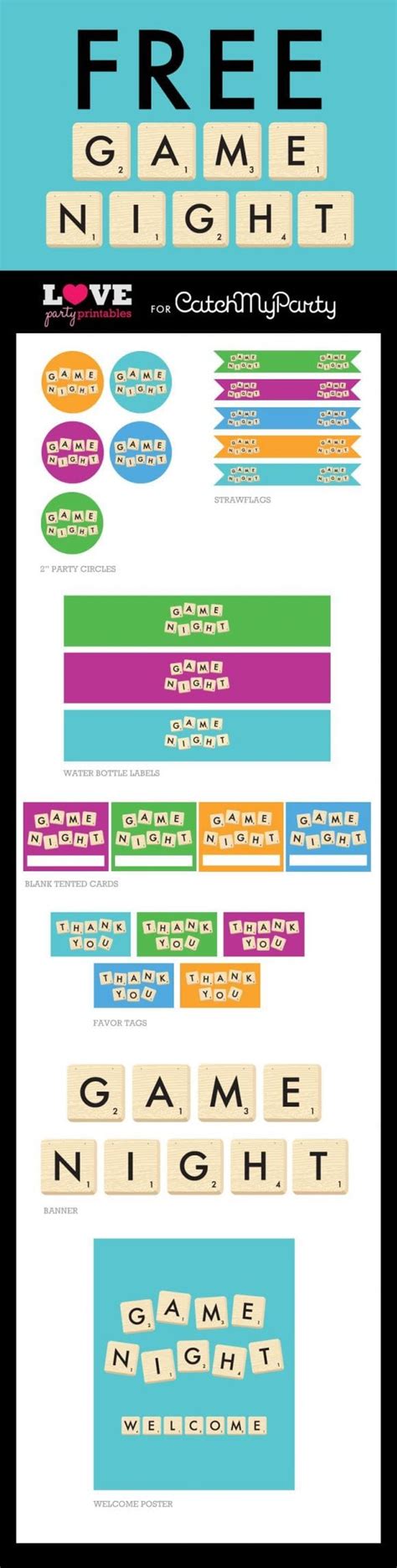 Free Game Night Party Printables Catch My Party
