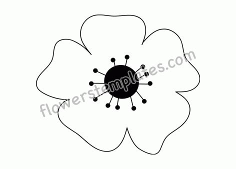 large poppy flower template flowers templates
