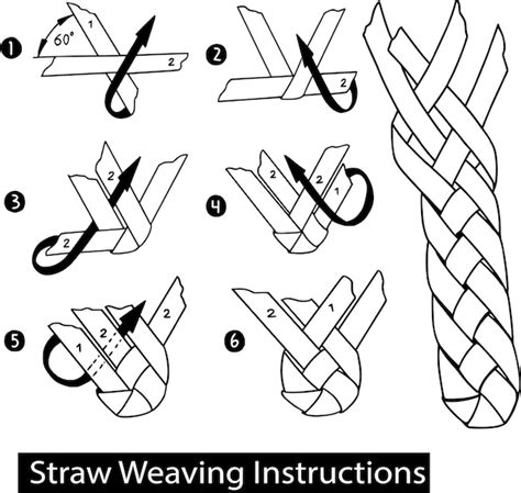 premium vector straw weaving instructions