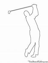 Golfer Freestencilgallery sketch template