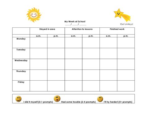 smiley face behavior chart template search results calendar