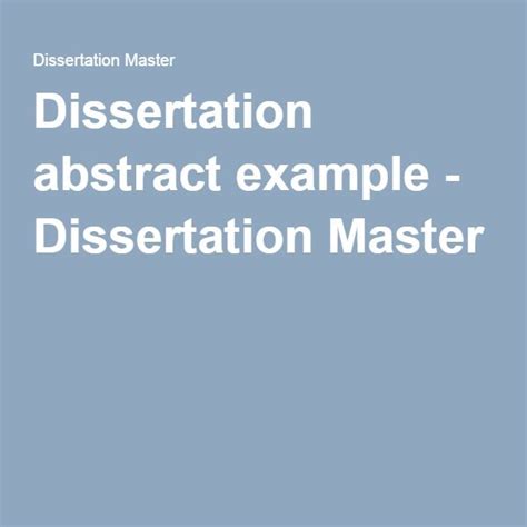 dissertation abstract  proposal writing dissertation
