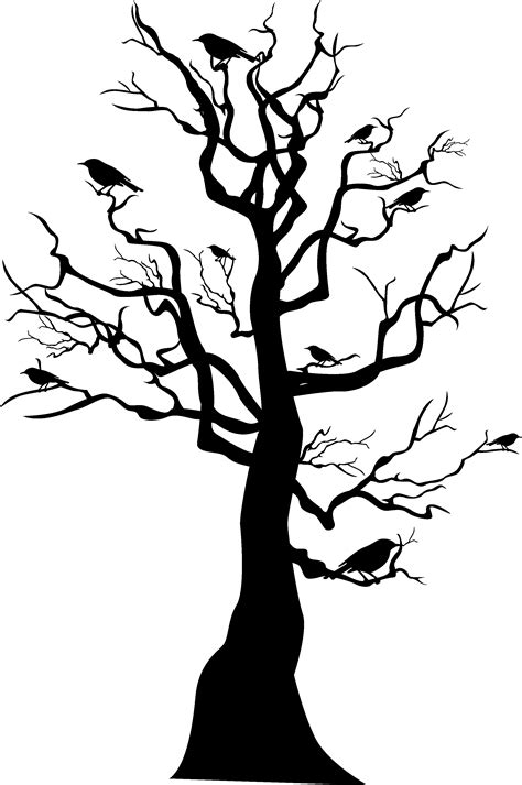 tree skeleton halloween black halloween tree png