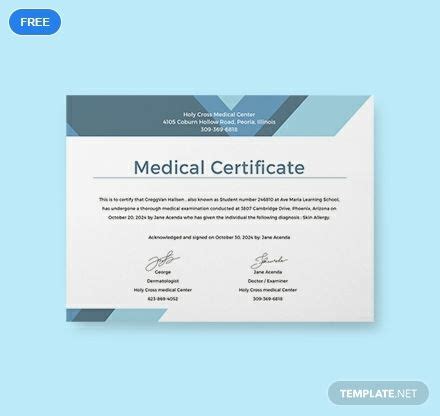 medical certificate  student template   word google