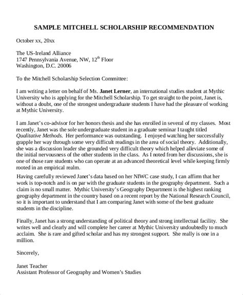 sample recommendation letter  scholarships  teacher letter