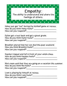 empathy worksheets  teaching empathy social skills lessons