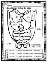 Owls Funky Bundle Subtraction Addition Numbers Colour Version Preview sketch template