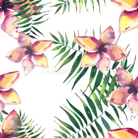 bright beautiful tender sophisticated lovely tropical hawaii floral summer pattern of a tropic