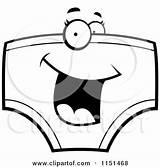 Underwear Clipart Cartoon Coloring Excited Character Thoman Cory Outlined Vector sketch template