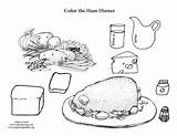 Coloring Ham Dinner sketch template