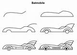 Batmobile Draw Step Drawing Tutorial Cartoon sketch template