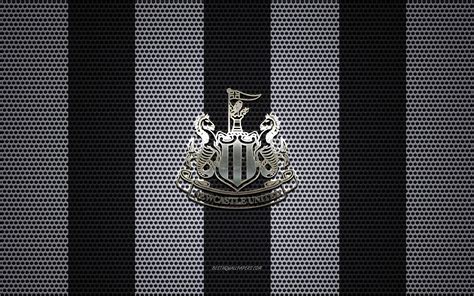 wallpapers newcastle united fc logo english football club metal emblem black white