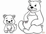Bear Coloring Family Pages Mama Baby Printable sketch template