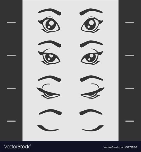 set elements  female eye blink royalty  vector image