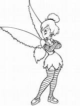 Tinkerbell Outline Drawing Pages Colouring Getdrawings sketch template
