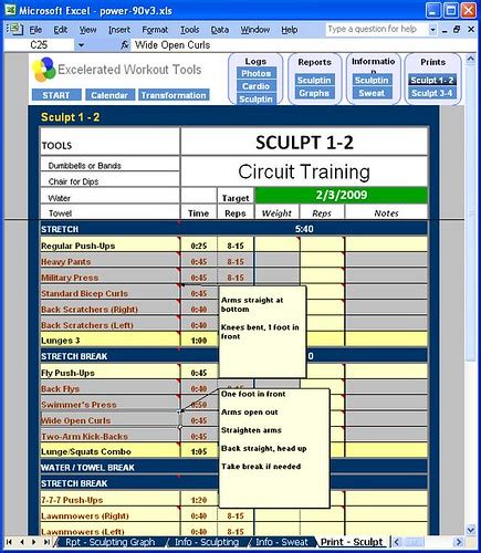 Power 90 Sculpt 1 2 Get This Excel Spreadsheet And