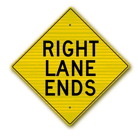 lane ends sign
