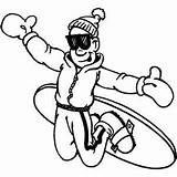 Coloring Snowboarder Mountain Recreation Outdoor Climber Clipart Happy Printable sketch template