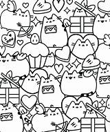Pusheen Coloring Pages Cat Book Colouring Valentine Printable Choose Board Print sketch template