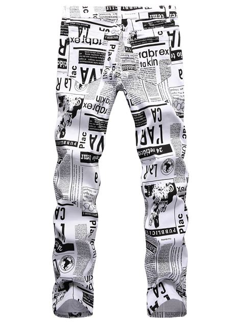 wholesale street newspaper print jeans men bzmwi wholesale