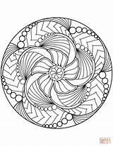 Coloring Mandala Flower Pages Printable Mandalas Medium Floral Categories sketch template
