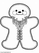 Gingerbread Man Coloring Pages Printable Large sketch template