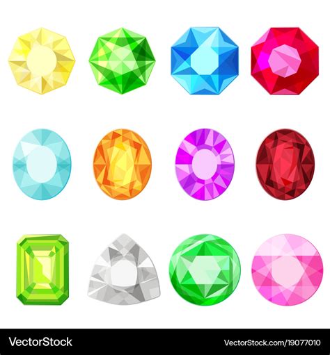 jewels diamonds gem stickers set royalty  vector image